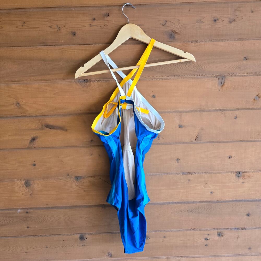 Summersalt Swimsuit Fused River One Piece Pacific Blue 12 Open Back Strappy - Picture 4 of 8